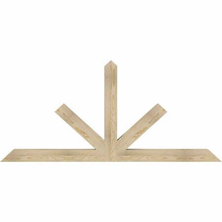 Ekena Millwork Saratoga Rough Sawn Timber Gable Bracket, Douglas Fir, 72"W x 33"H x 4"D x 4"F, 11/12 Pitch GBW072X33X0404SAR00RDF